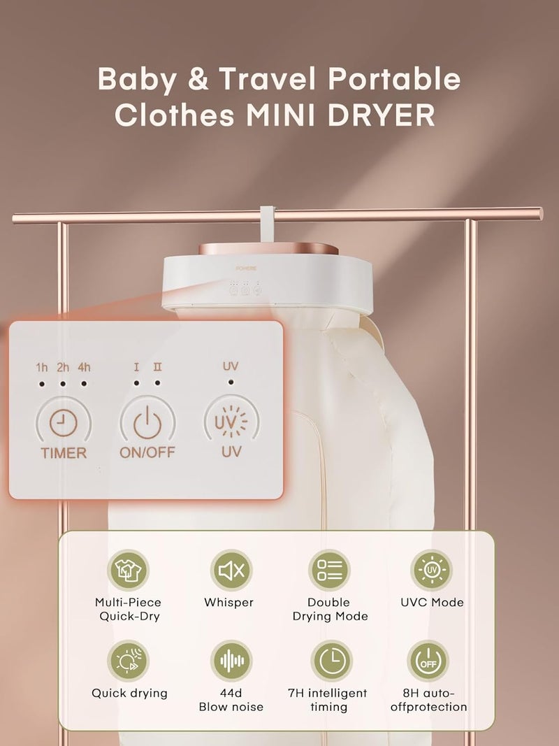 FOHERE Portable Clothes Dryers, Mini Laundry Dryers with Timer Function & Dry Bag, Easy to Use Multiple Compact Dryer for Clothes, for Travel, Apartment, RV, Dorm, for Light Clothes, Underwear, Baby Clothe - Image 2
